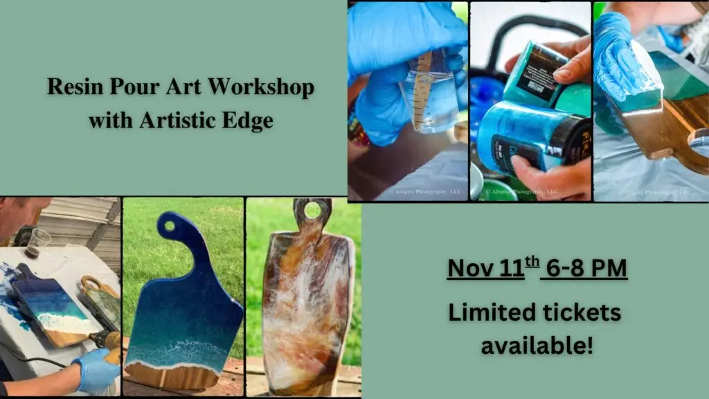 Resin Pour Workshop with Artistic Edge at The Broken Leash in North Charleston on Tuesday, Nov 11, 6–8 PM