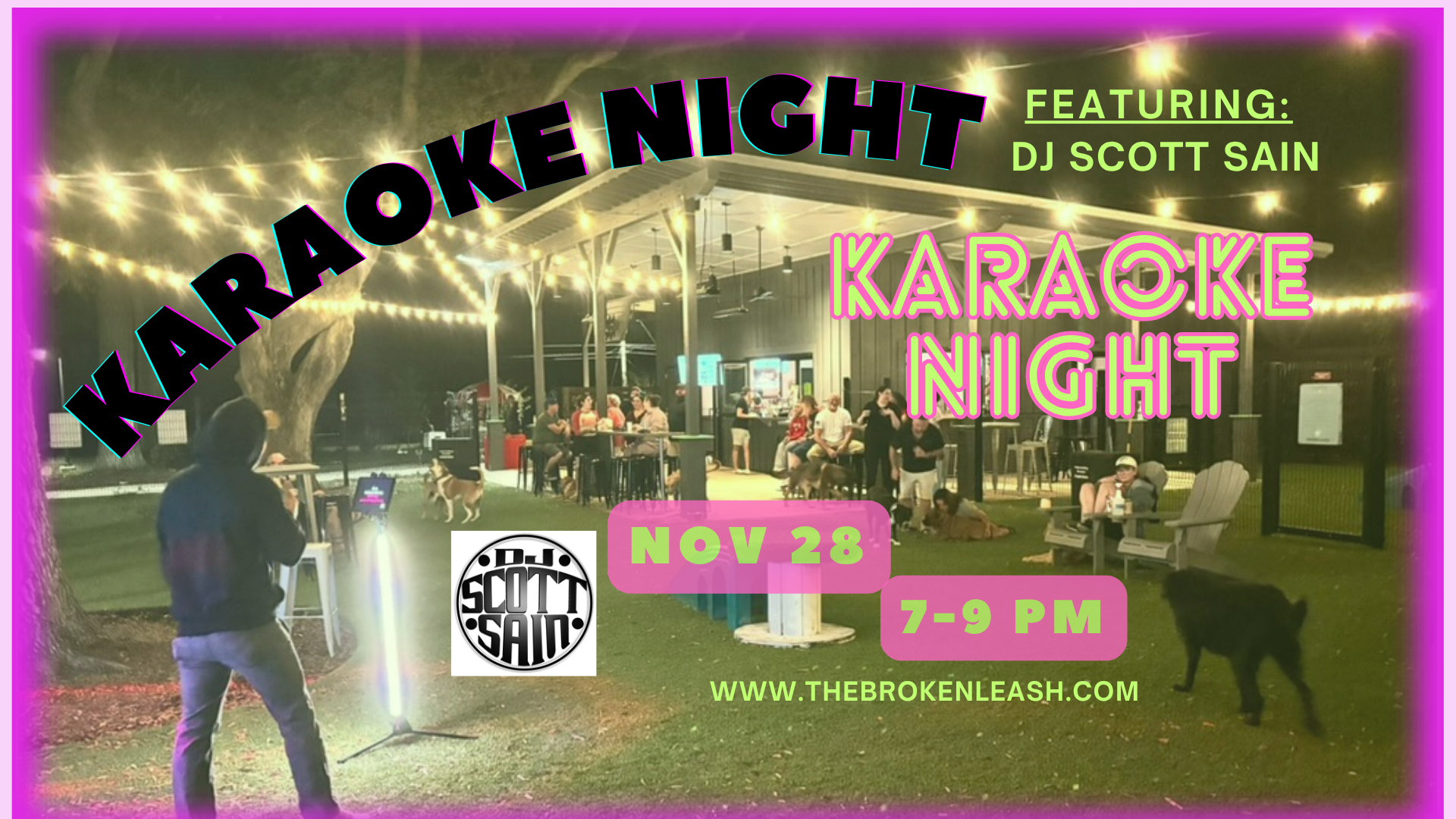 Karaoke night at The Broken Leash with DJ Scott Sain in North Charleston