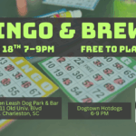 Guests playing bingo at The Broken Leash with Dogtown Hotdogs on-site.