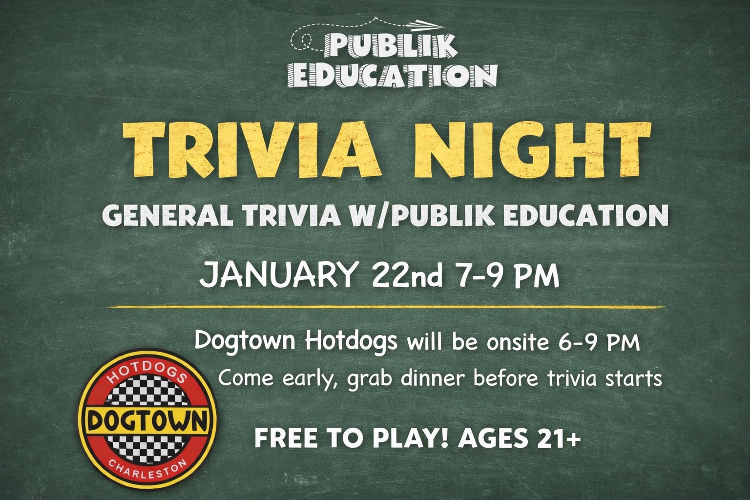 General trivia night with Publik Education at The Broken Leash.