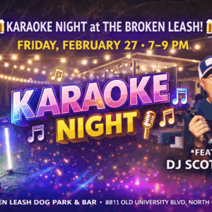 Guests singing during karaoke night with DJ Scott Sain at The Broken Leash.