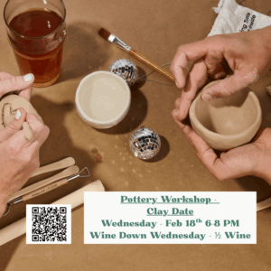Guests creating pottery during a Pottery With a Purpose clay workshop at The Broken Leash.
