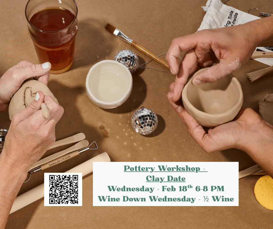 Guests creating pottery during a Pottery With a Purpose clay workshop at The Broken Leash.