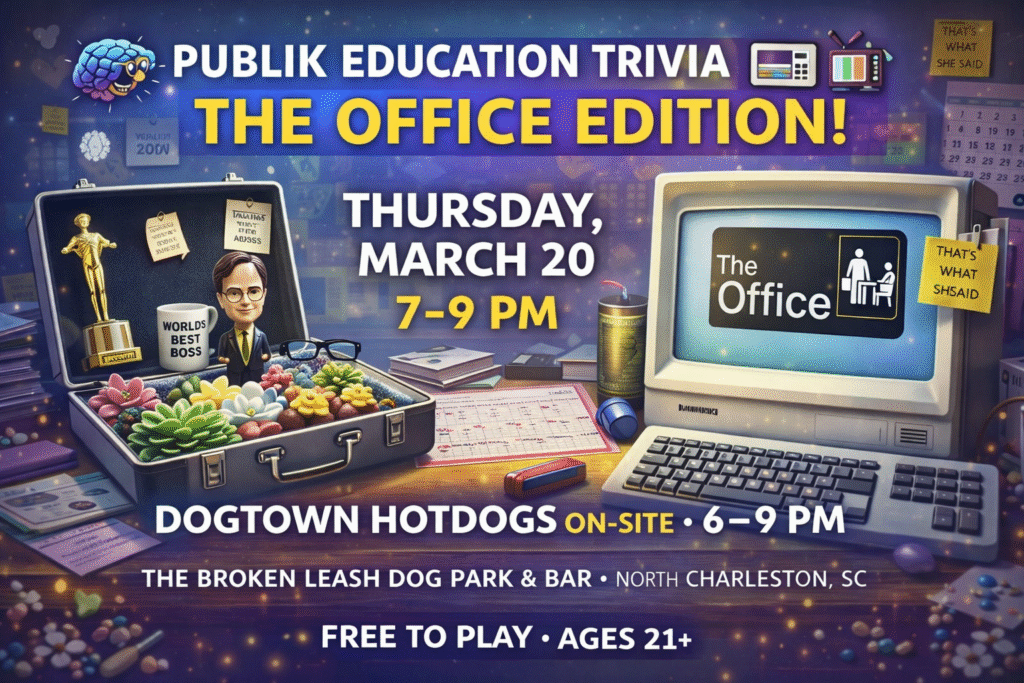 Guests participating in The Office themed trivia night at The Broken Leash.