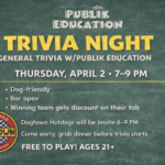 Guests playing trivia at The Broken Leash hosted by Publik Education.