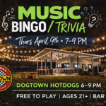 Music bingo and trivia hosted by Panda at The Broken Leash dog-friendly bar.