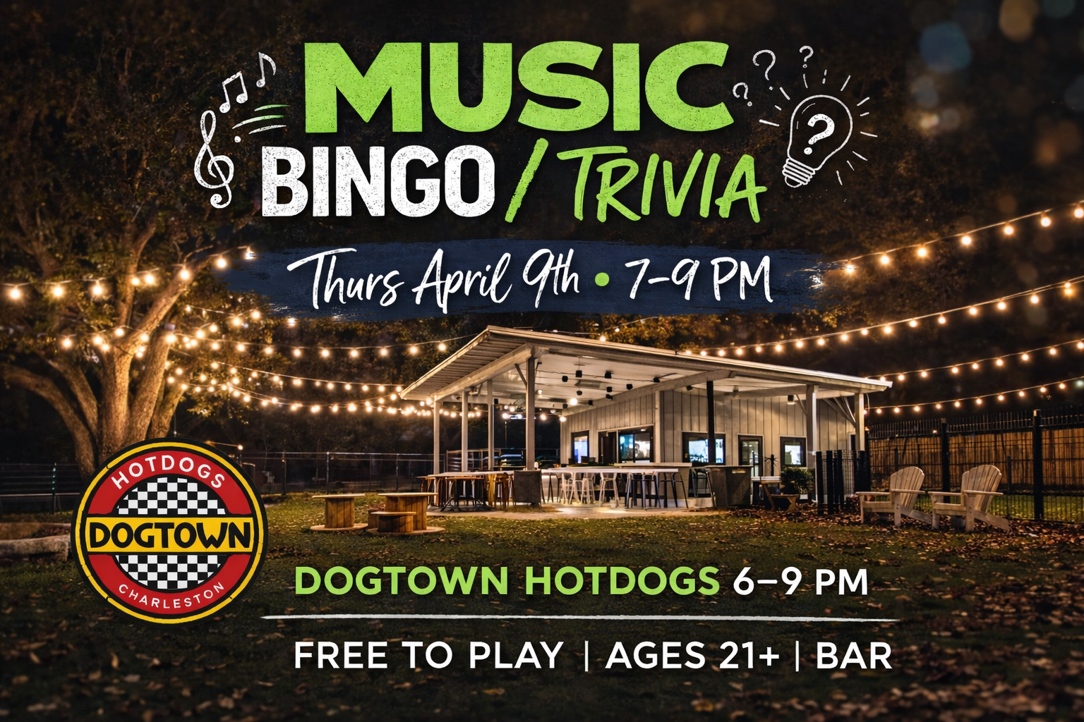 Music bingo and trivia hosted by Panda at The Broken Leash dog-friendly bar.