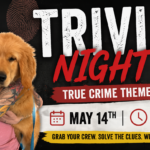 Guests participating in a true crime themed trivia night at The Broken Leash.