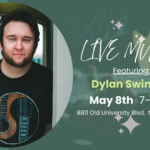Dylan Swinson performing live music at The Broken Leash dog-friendly bar.