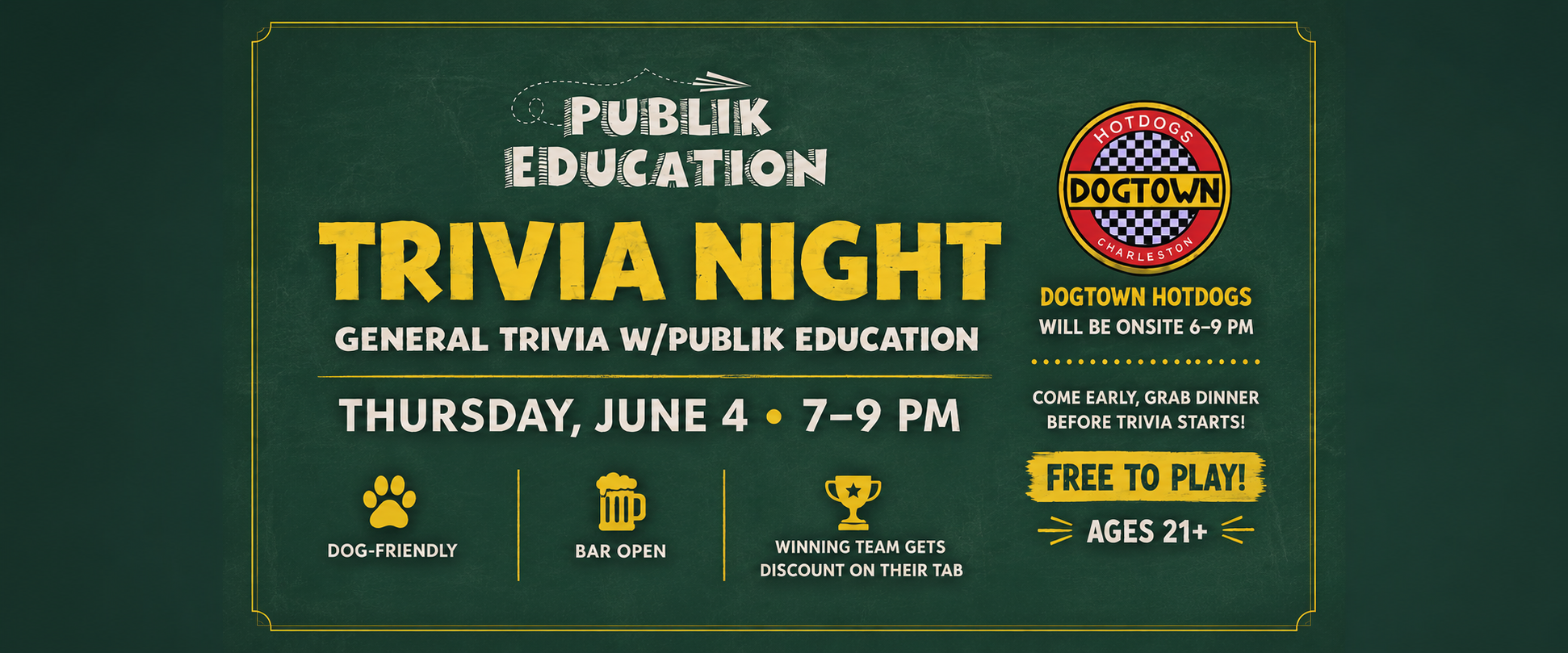 Guests playing general trivia night hosted by Publik Education at The Broken Leash.