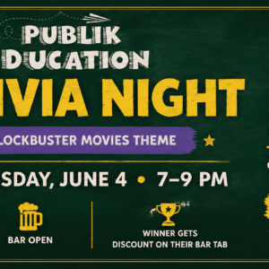 Guests participating in blockbuster movie themed trivia night at The Broken Leash.