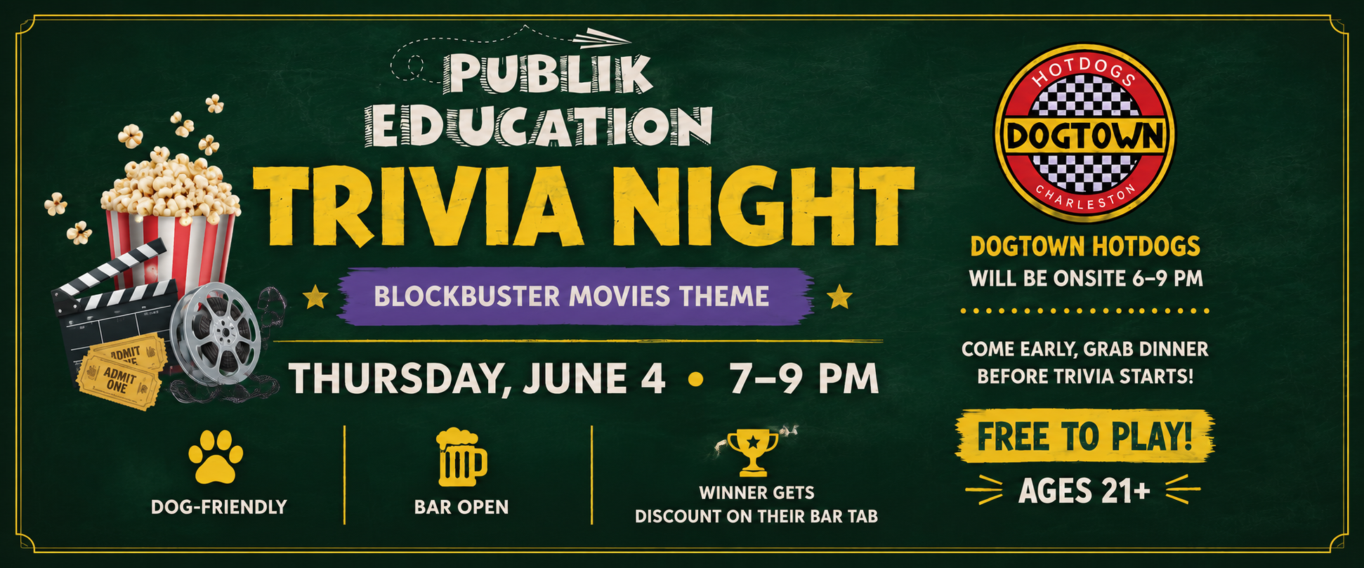 Guests participating in blockbuster movie themed trivia night at The Broken Leash.