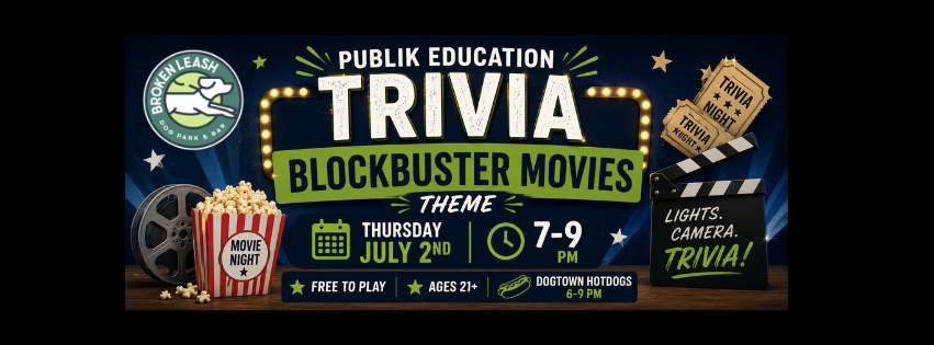 Guests participating in blockbuster movie themed trivia night at The Broken Leash.