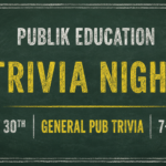 Guests participating in general trivia night hosted by Publik Education at The Broken Leash.