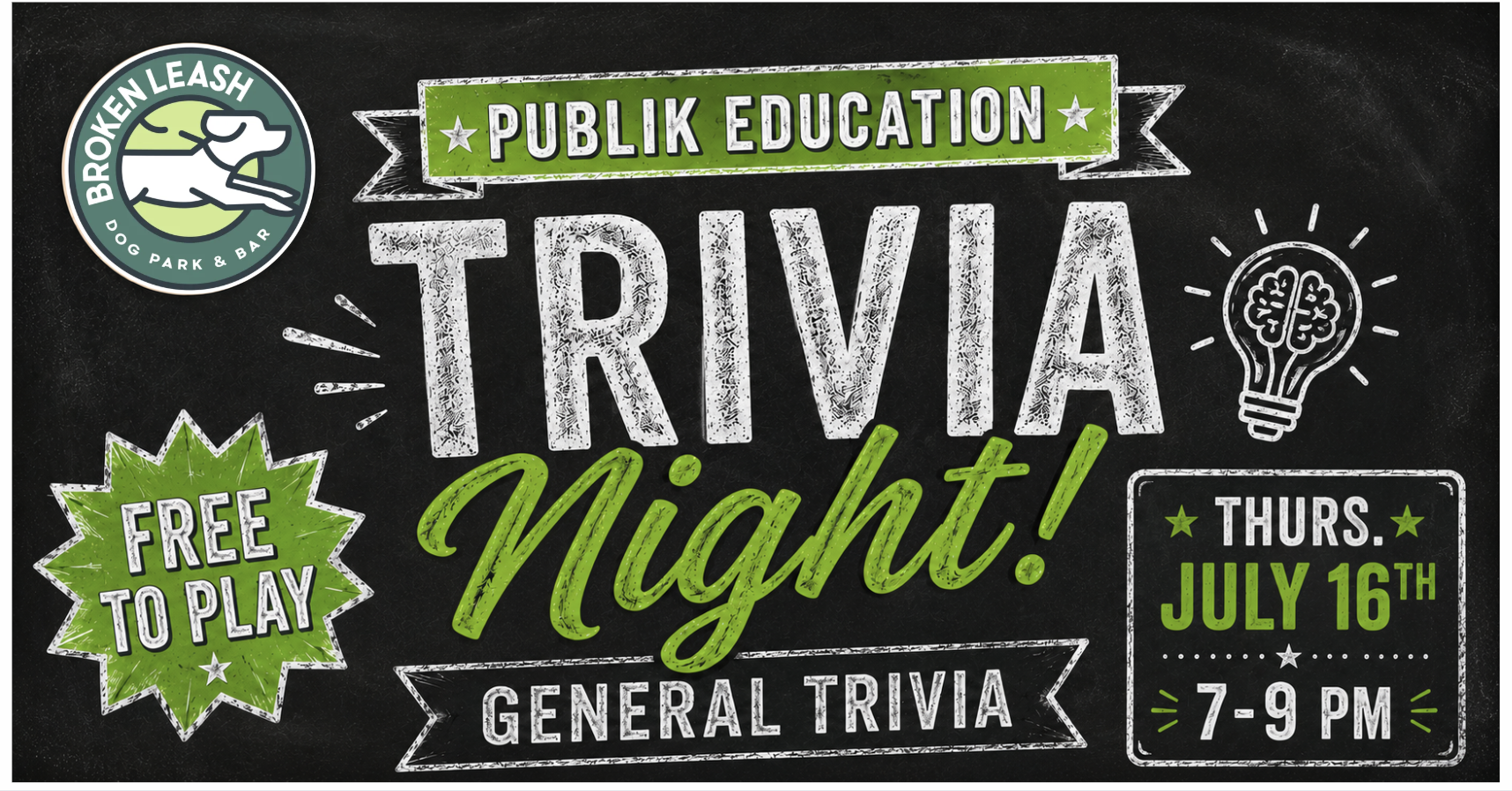 Guests participating in a general trivia night hosted by Publik Education at The Broken Leash.