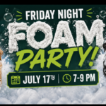 Dogs playing in foam during a Friday Night Foam Party at The Broken Leash.