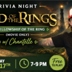 Guests participating in Lord of the Rings: The Fellowship of the Ring movie trivia at The Broken Leash Dog Park & Bar.