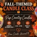 Fall-themed candle making class at The Broken Leash Dog Park & Bar in North Charleston.